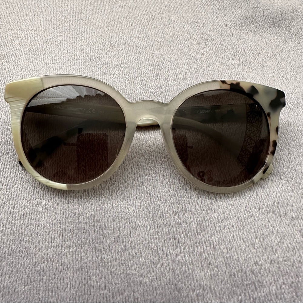 Fendi Cream Tri-Pattern Tortoise Sunglasses
